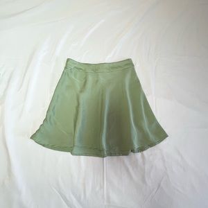 free people sage satin mini skirt